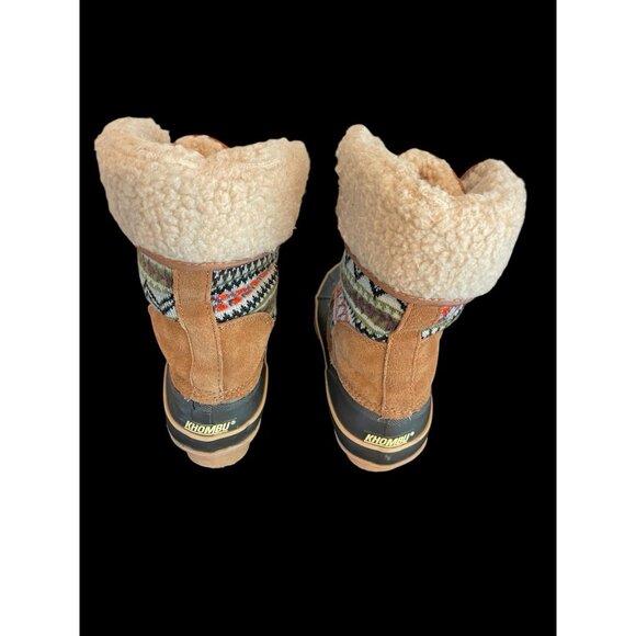 Khombu Women’s Maya Brown Winter Boots Faux Fur Lined Southwest Print Size 8M - Picture 4 of 6